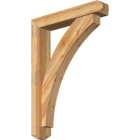 Ekena Millwork Thorton Craftsman Rough Sawn Bracket w/ Offset Brace, Western Red Cedar, 6"W x 32"D x 44"H BKT0604X32X44THR04RWR
